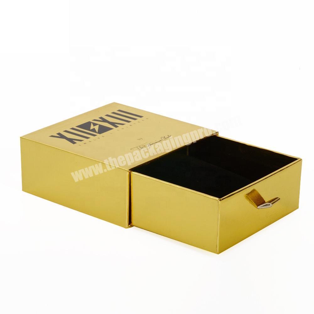 Wholesale Gold Glossy Paper Cardboard Wallet Packing Box Deluxe Gift Purse Packaging Box