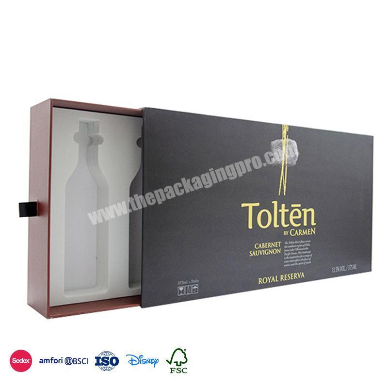 Wholesale High Quality Removable 6 bottles with delicate small pull tab gift box high-end red wine paper box