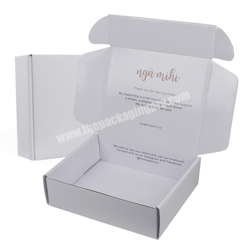 Wholesale Logo Printed Unique White Cosmetic Corrugated Shipping Mailers Box