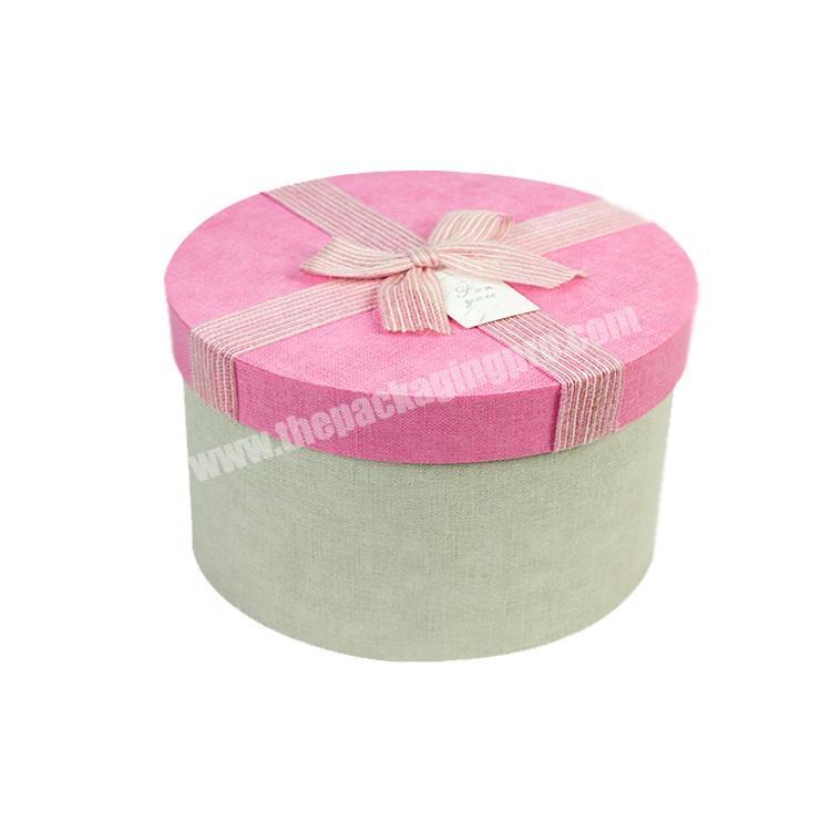 Wholesale Luxury Round Rose Rigid Paper Two Pieces Packaging Gift Box Box Valentine's Day Gift Fresh Flower Boxes