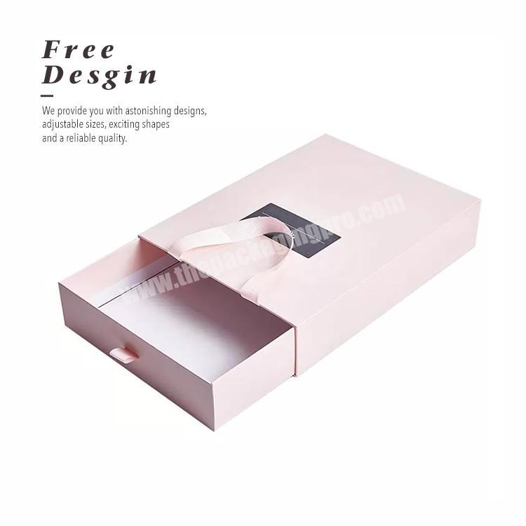 Wholesale Magnetic Packaging Box Ribbon Cardboard Paper Gift Boxes Closure Custom Logo eco underwear packaging
