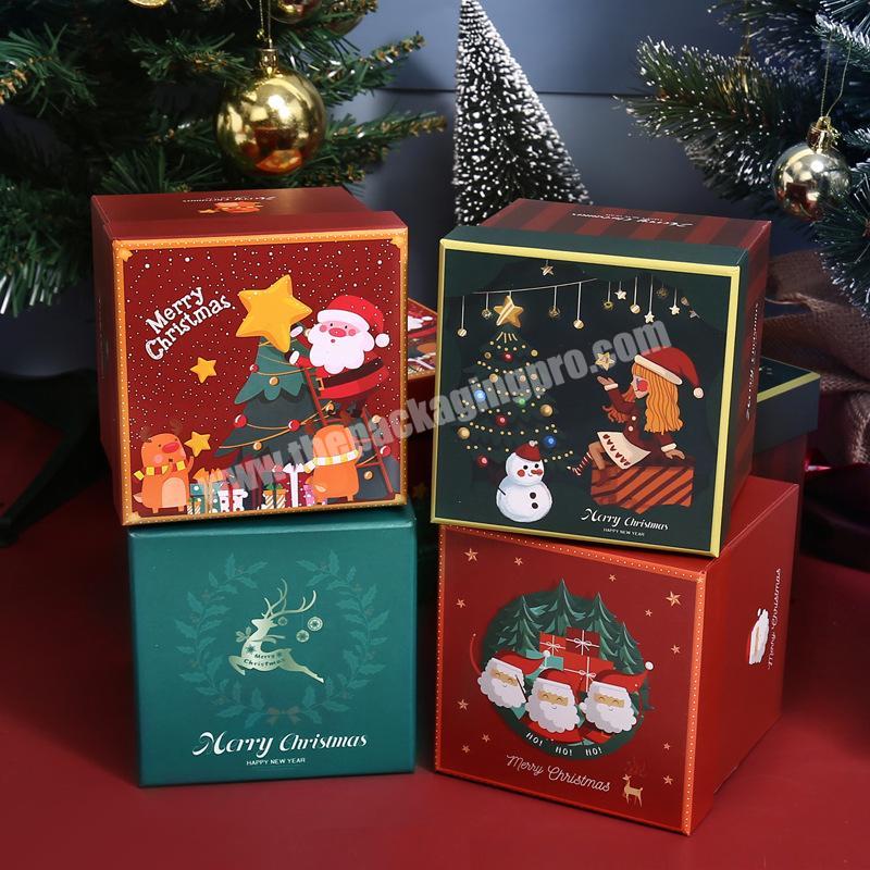Wholesale OEM New Design Green Red Christmas Gift Box Christmas Eve Apple Candy Gift Box