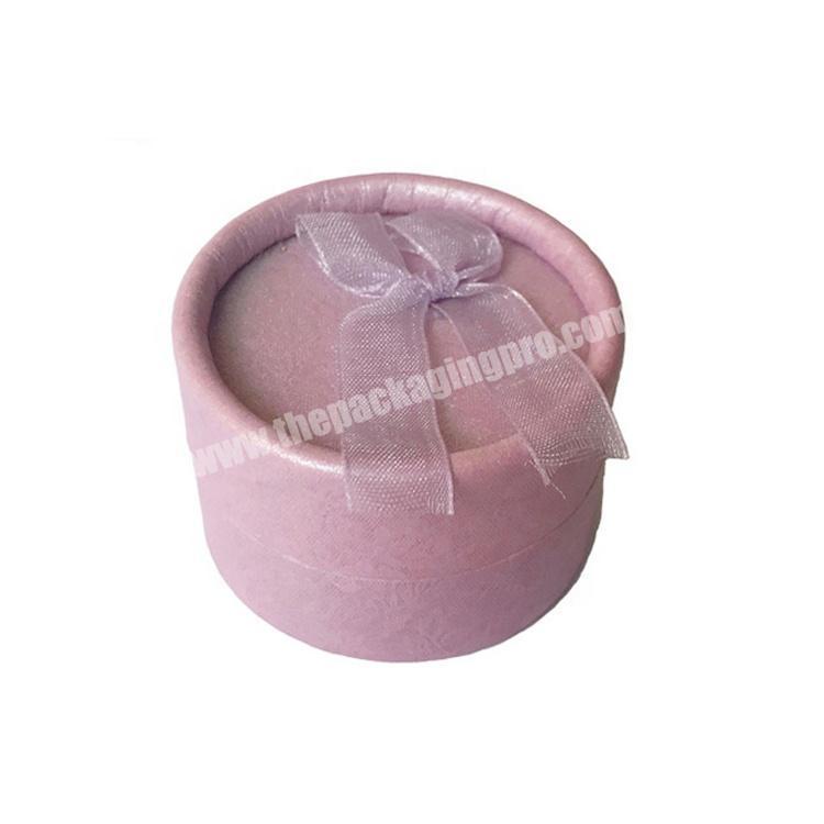 Wholesale Pink Small Size Tube Ring Packaging Boxes With Sponge Insert