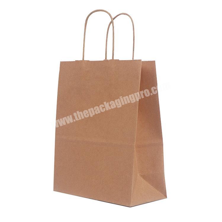 Wholesale Recyclable Packaging Brown Kraft Paper Bag Custom Printing Reusable Shopping Paper Bag With Twist Handles