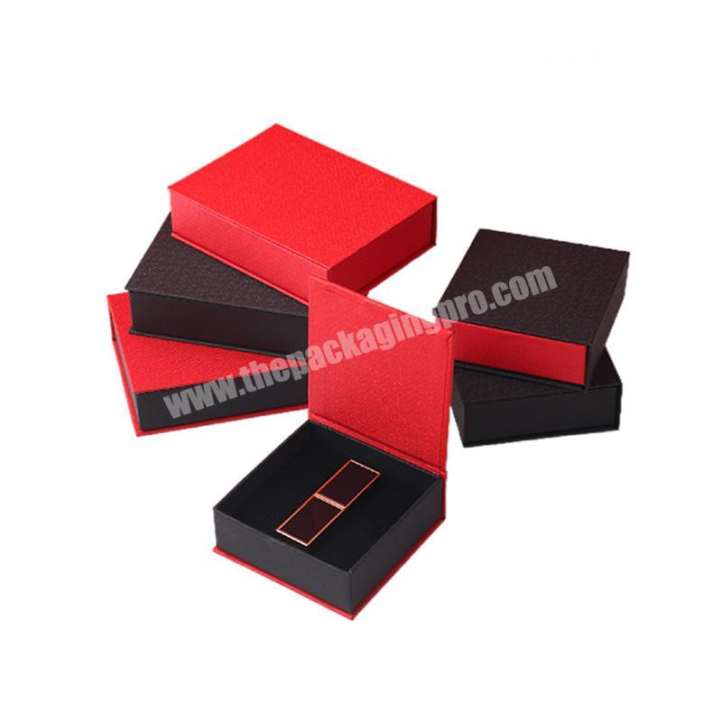 Wholesale Red Color High-end Lipstick Perfume Jewelry Medal Small Hard Cardboard Flip Gift Packaging Box Custom Logo For Gift