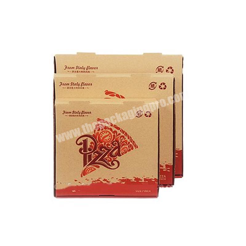 Wholesale biodegradable kraft pizza slice packaging box custom logo portable recycled corrugated paper delivery pizza box