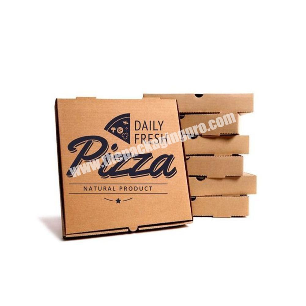 Wholesale cheap food grade pizza carton boxes black corrugated pizza packaging box with logo design custom pizza boxes