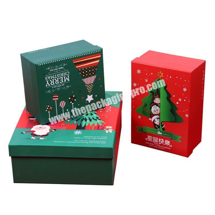 Wholesale christmas red small gift cardboard box custom logo luxury packaging boxes
