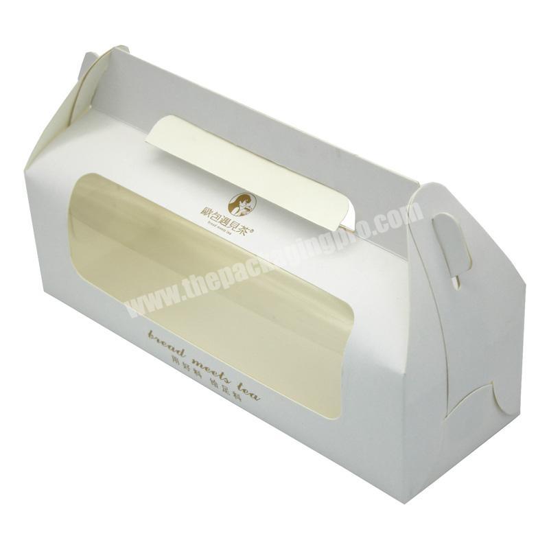 Wholesale custom PVC window Gold Foil logo food cake packaging box