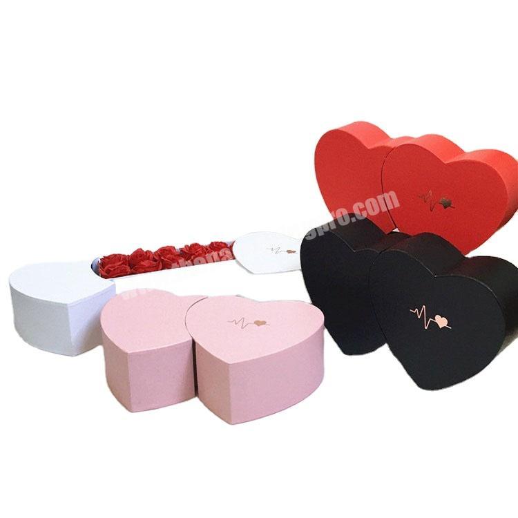 Wholesale custom elegant printing logo empty heart shaped i love you flower box luxury fancy flower boxes
