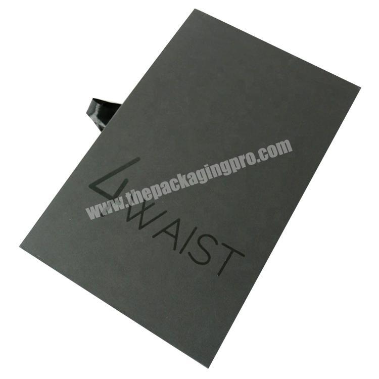 Wholesale custom logo embossed UV matte black magnetic closed gift box