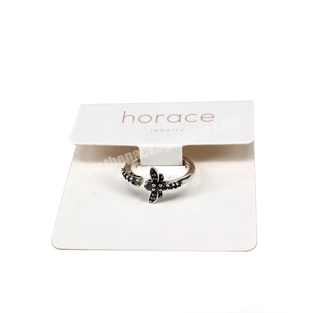 Wholesale custom logo jewelry packaging  ring earring necklace bracelet white card