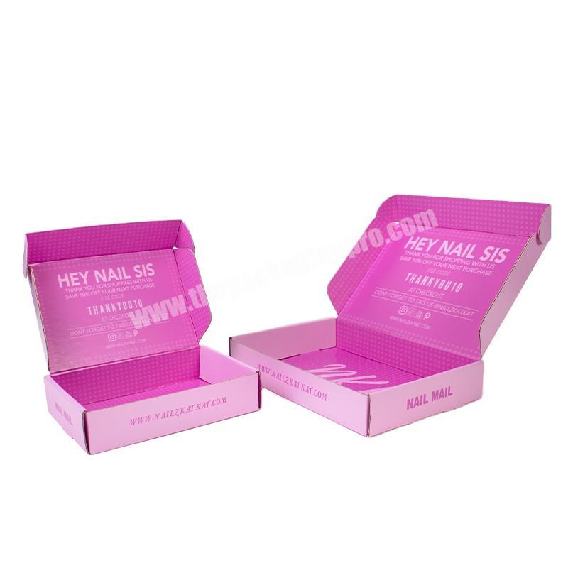 Wholesale custom logo shipping box eco friendly factory direct new design durable cardboard pink mailer box shipping