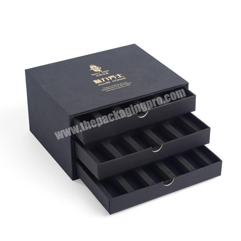 Wholesale custom paperboard travel drawer jewelry gift box drawer with foam