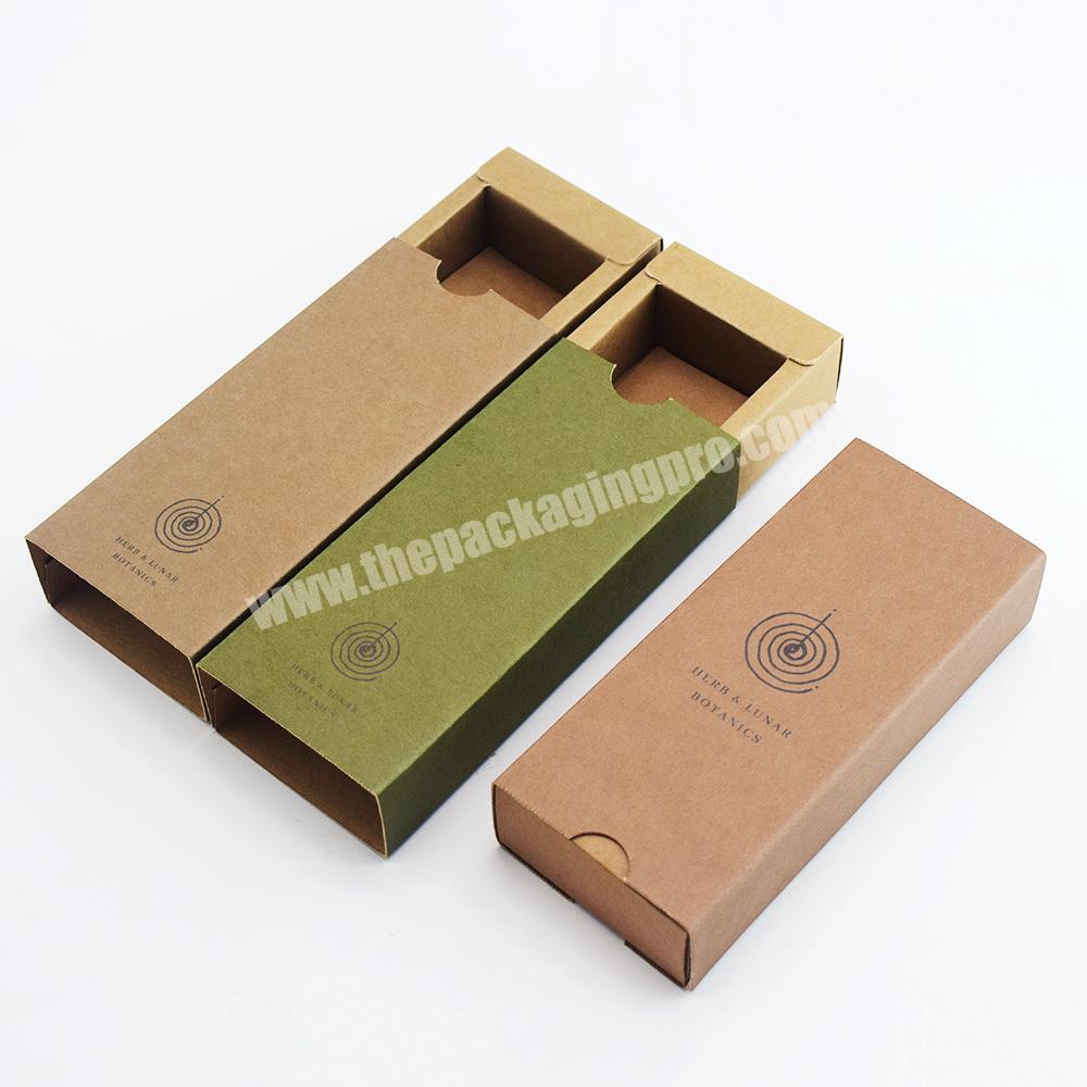 Wholesale custom printed logo biodegradable kraft paper black incense packaging chinese luxury small empty incense packaging box