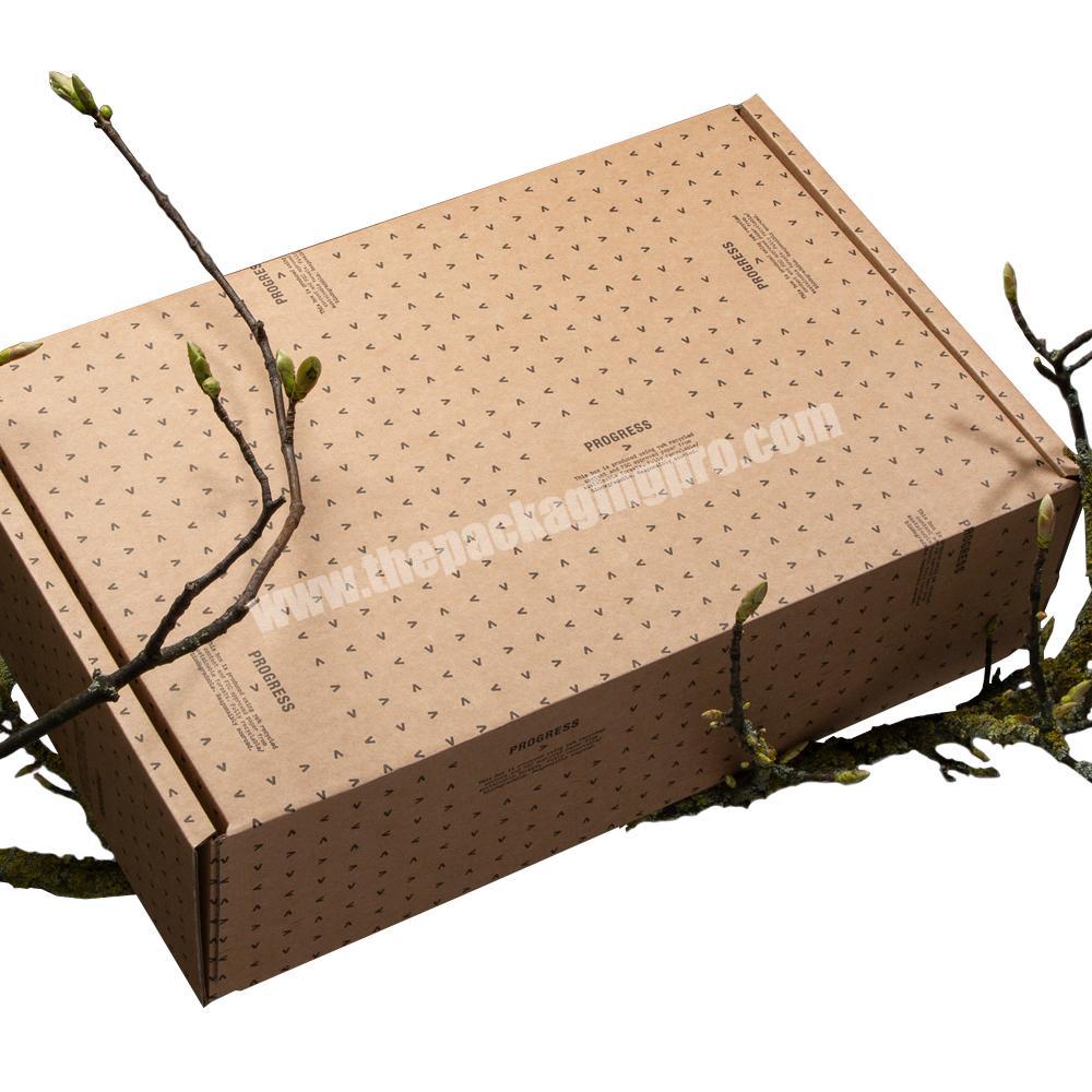 Wholesale custom recycled big carton  brown kraft paper packaging box perforated zipper kraft shipping boxes