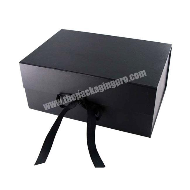 Wholesale custom recycled black packaging foldable paper storage box