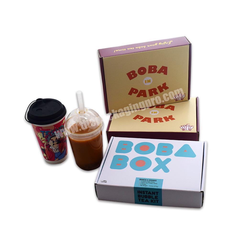 Wholesale customized environmental friendly degradable tea juice packaging traveler coffee printed logo carton