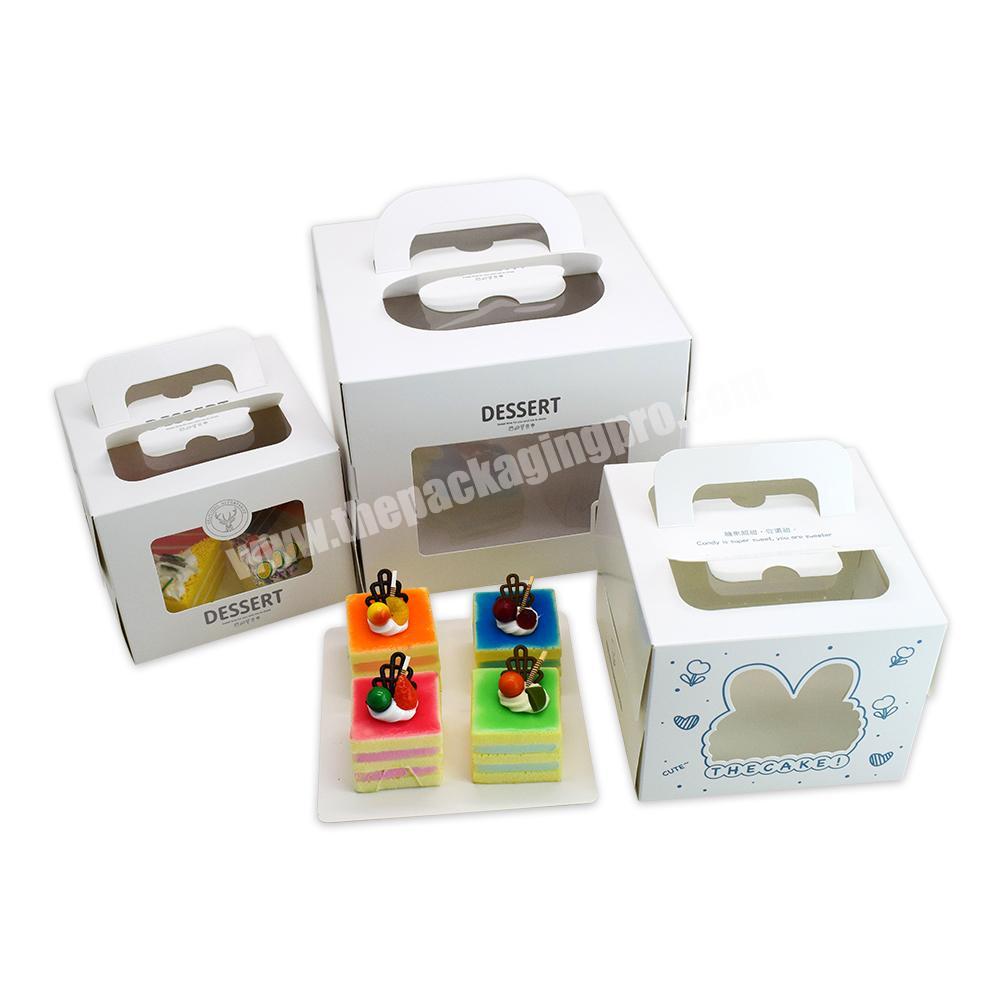 Wholesale customized size logo printing baking cake box packaging kraft paper cake box packaging with transparent window