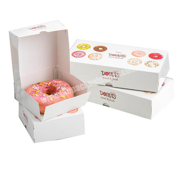 Wholesale factory direct custom printed good quality cardboard donut box food grade folding paper packaging donut box