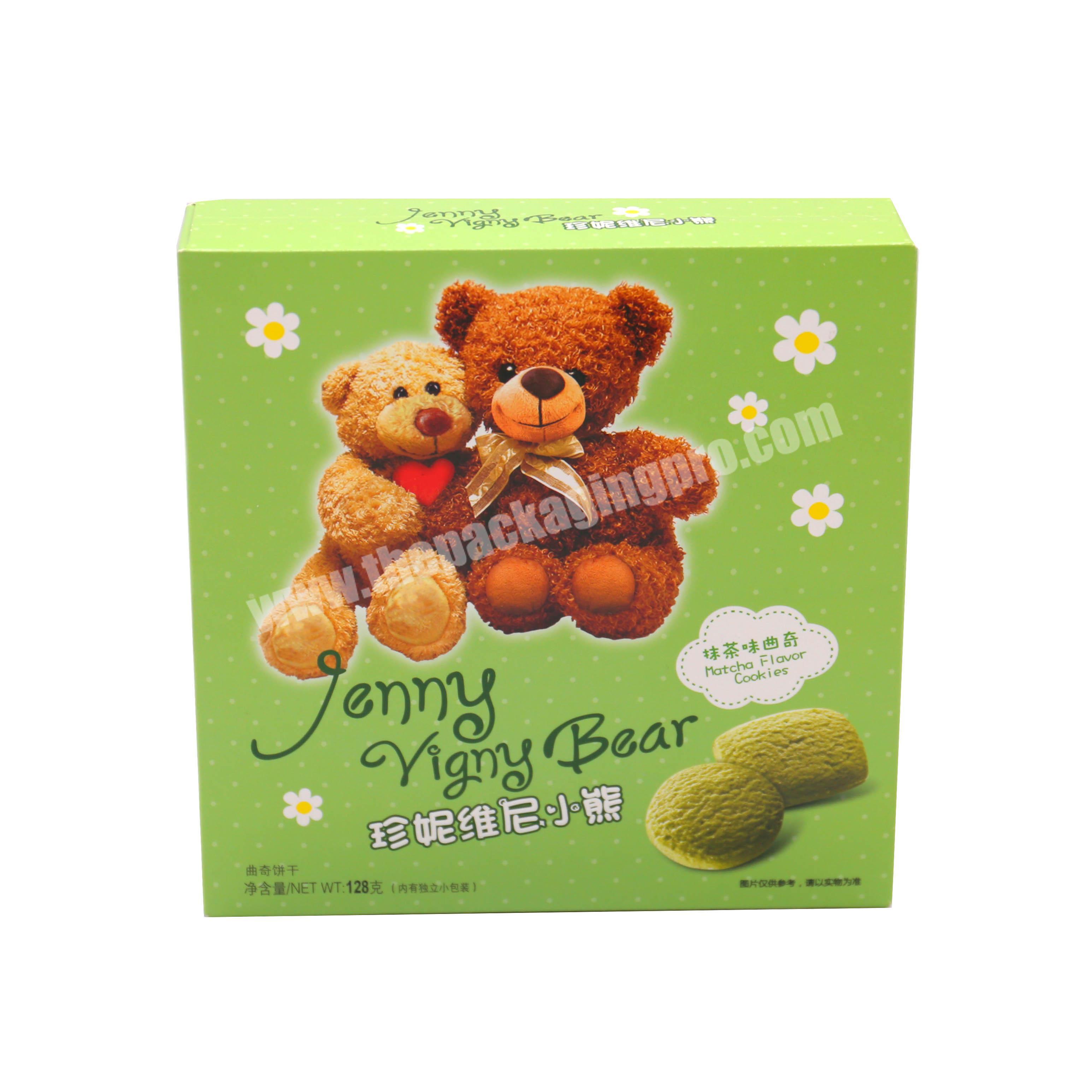 Wholesale high quality chinese cookie products popular matcha flavor cookie food packaging boxes custom cookie boxes