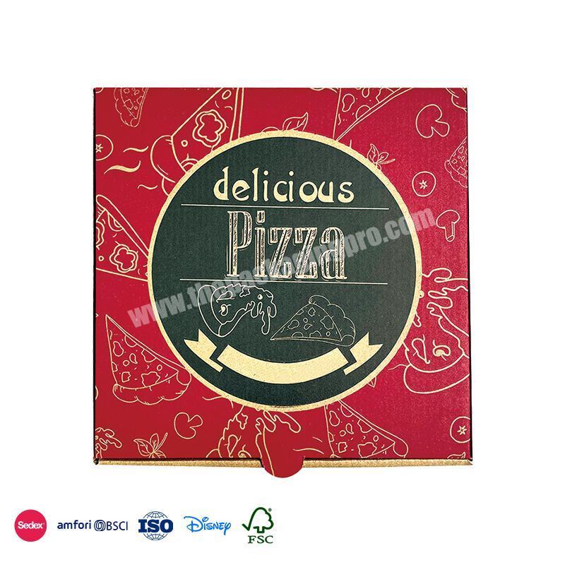 Wholesale high quality custom printed pattern brown kraft packing food corrugated box for pizza