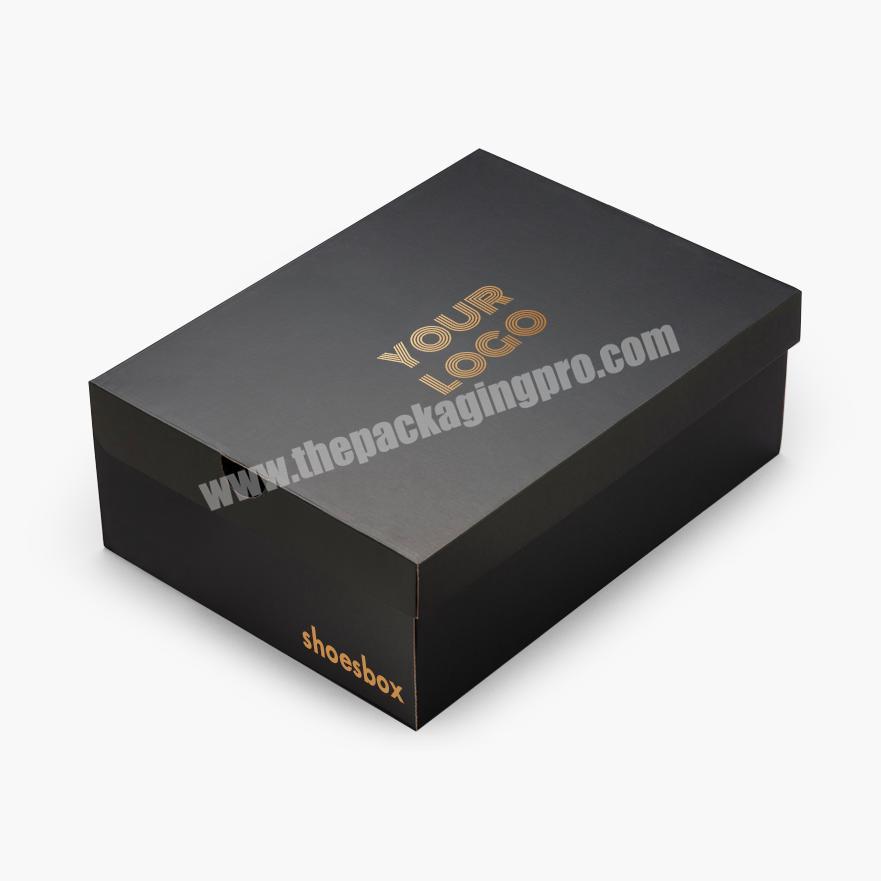 Wholesale luxury carton shoe boxes recyclable packaging box corrugated paper printing shoe box with custom logo