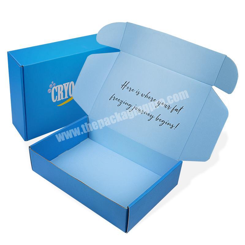 Wholesale luxury exquisite customized  gift  corrugated  blue shipping packaging box
