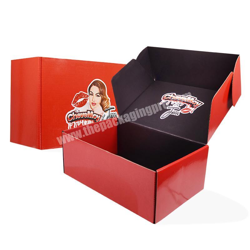 Wholesale luxury exquisite customized  gift  corrugated red shipping packaging box
