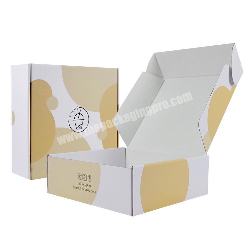 Wholesale luxury exquisite customized  gift  corrugated yellow shipping packaging box