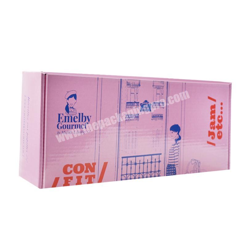 Wholesale luxury exquisite customized  gift  food corrugated pink shipping packaging box