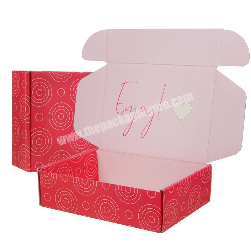 Wholesale luxury exquisite customized  pink gift matte lamination corrugated shipping packaging box
