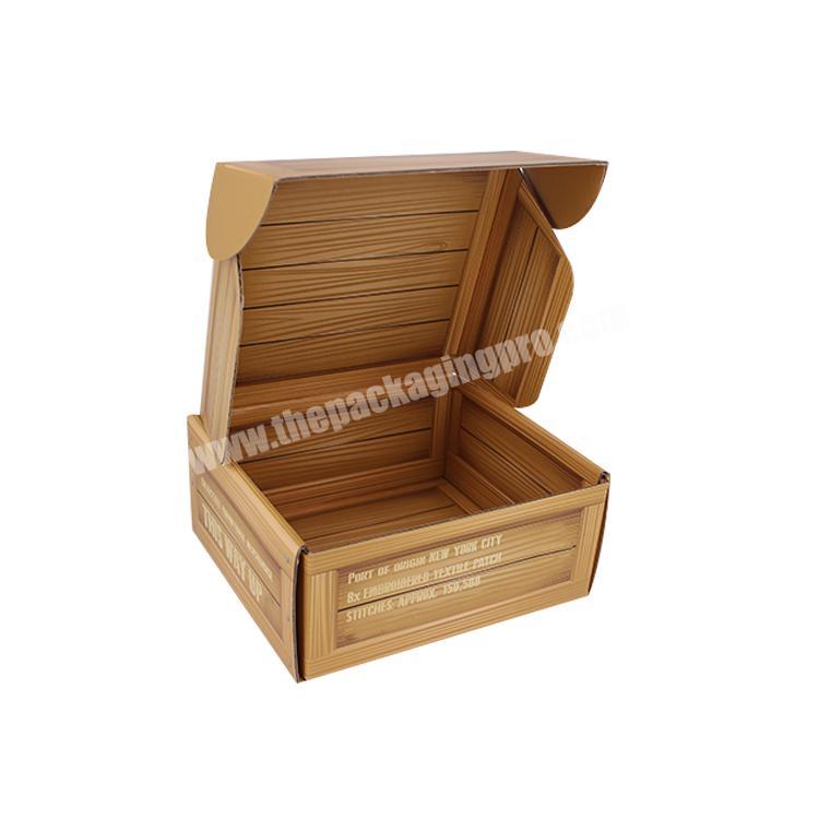 Yilucai Corrugated E Flute Shipping Box Custom Wood Grain Pattern Paper Express Packaging Logistics Packaging Recyclable Accept