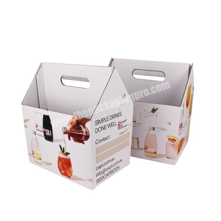 Yilucai Custom Beverage Display Box 6 Pack Beer Bottle Carrier Cardboard Beer Box with Handle