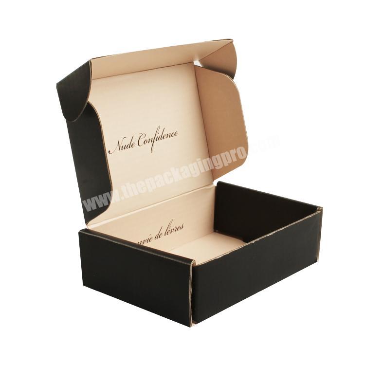 Yilucai Custom Foldable Cosmetic Black Cardboard Small Shipping box Corrugated Mailer Box