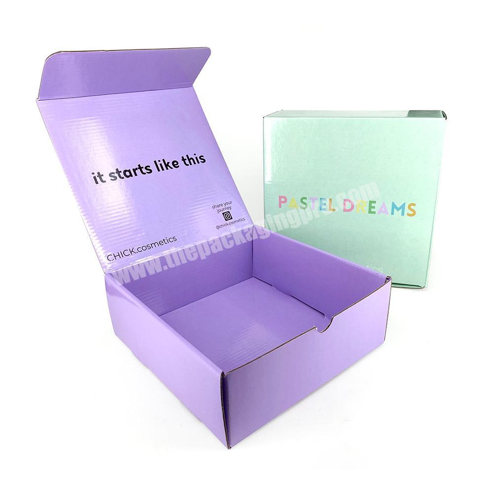 Yilucai Custom Logo Green and Purple Shipping Box Cosmetic Mailer Box Custom Printing