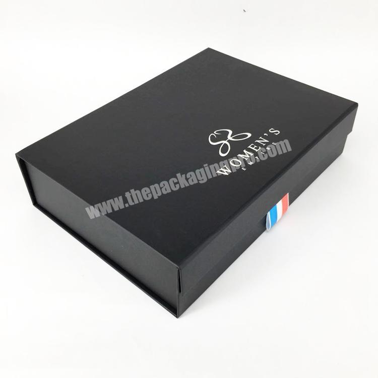 Yilucai Custom Logo Hair Extension Packaging Folding Black Paper Flat Packing Luxury Magnetic Gift Box Wholesale