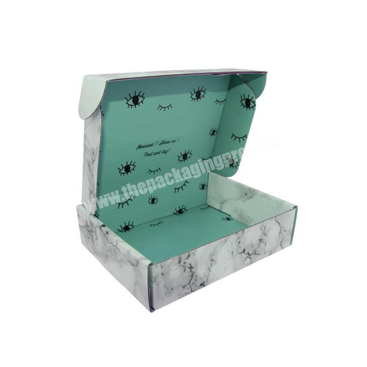 Yilucai Custom Marble Printing Carton Folding Corrugated Cardboard Packaging Shipping Mail Box