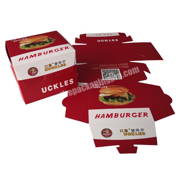 Yilucai Custom Paper Fast Food Burger Packaging Box