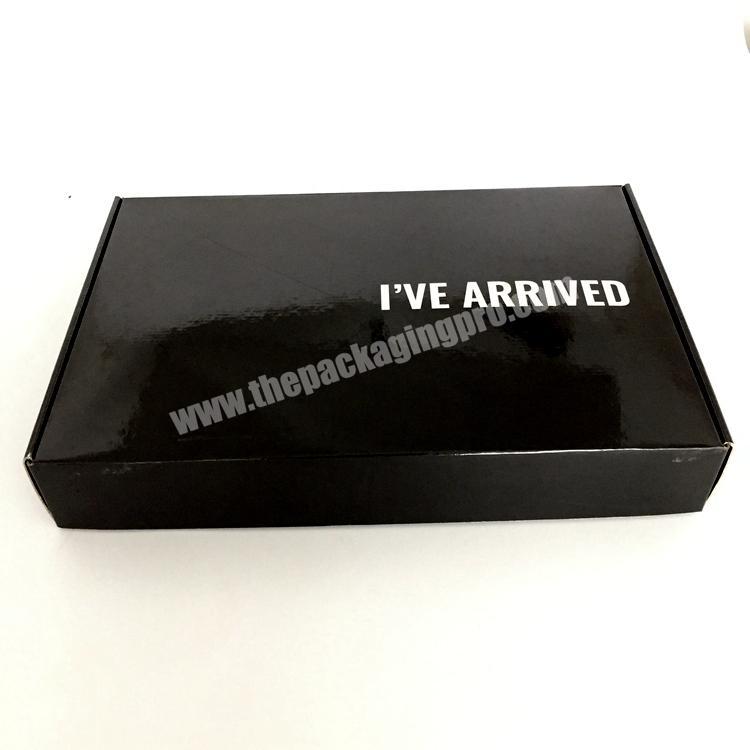 Yilucai Custom Printed Black Corrugated Cardboard Shipping Shoe Box Packaging