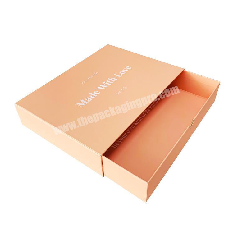 Yilucai Custom Recycling Pink Cardboard Drawer Gift Box Hair Bundles Packaging Box