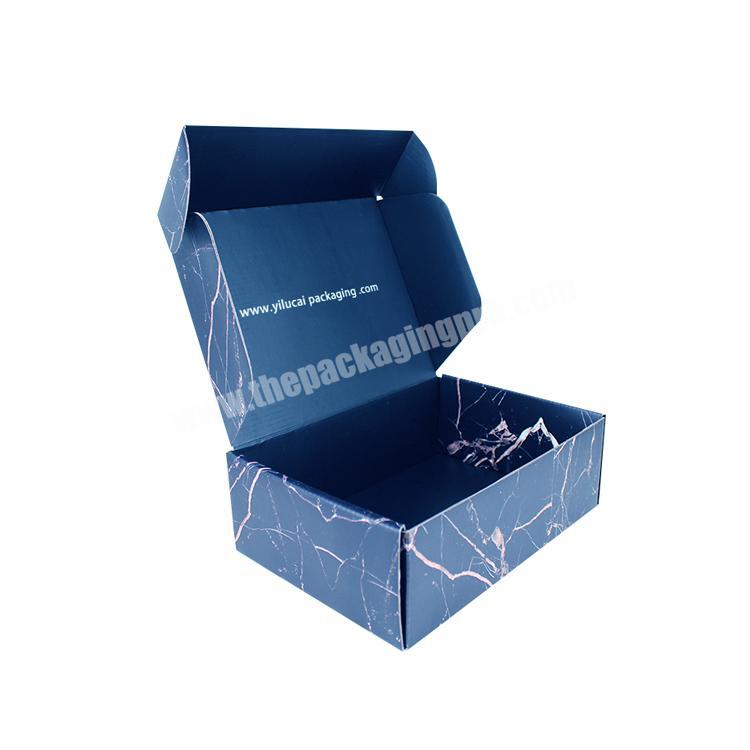 Yilucai Customized Blue Corrugated Paper Shipping Boxes Custom LogoFoldable Custom Shipping Boxes