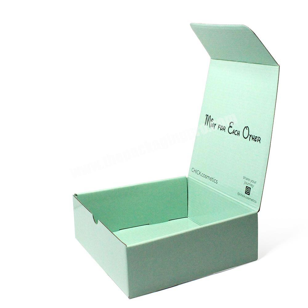 Yilucai Customized Logo Green Corrugated Mailer Box Packaging Small Shipping Box for Cosmetic