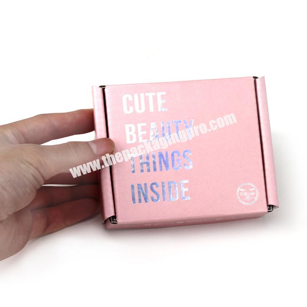 Yilucai Customized Logo Printed Pink Shipping Boxes for Cosmetic Small Shipping Box Cute