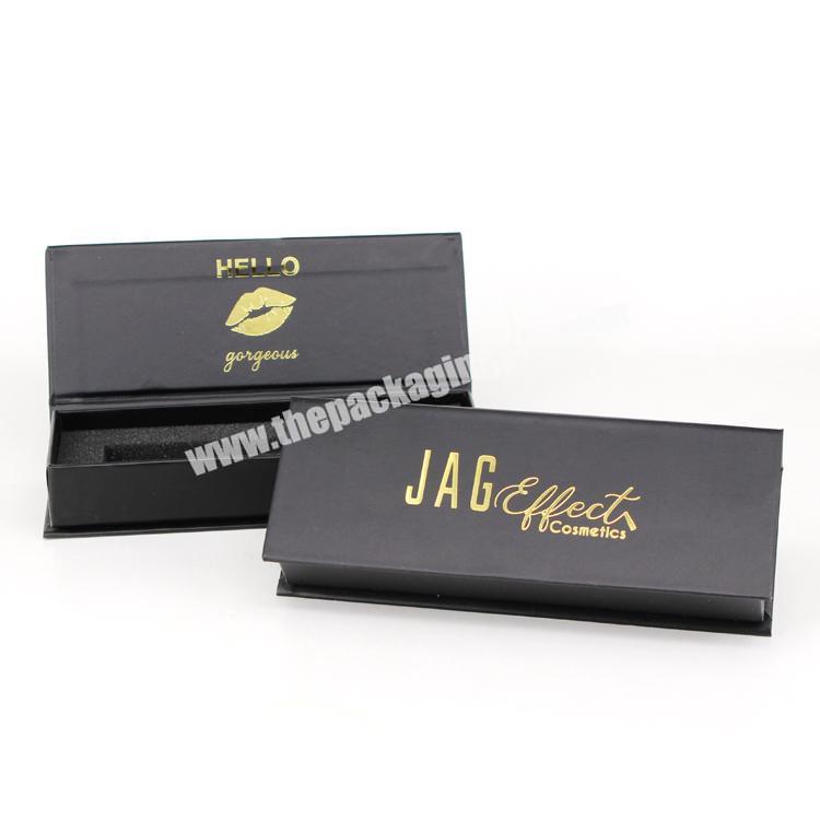 Yilucai custom logo printed black cardboard cosmetic box false nails packaging box false nails packing box