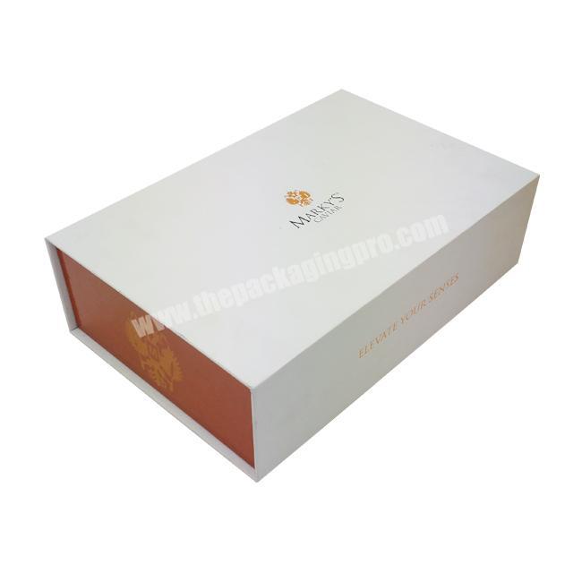 bespoke paper packaging luxury white magnetic closure gift box