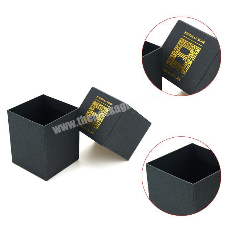 black candle gift box packaging cheap boxes packaging hard thick cardboard box