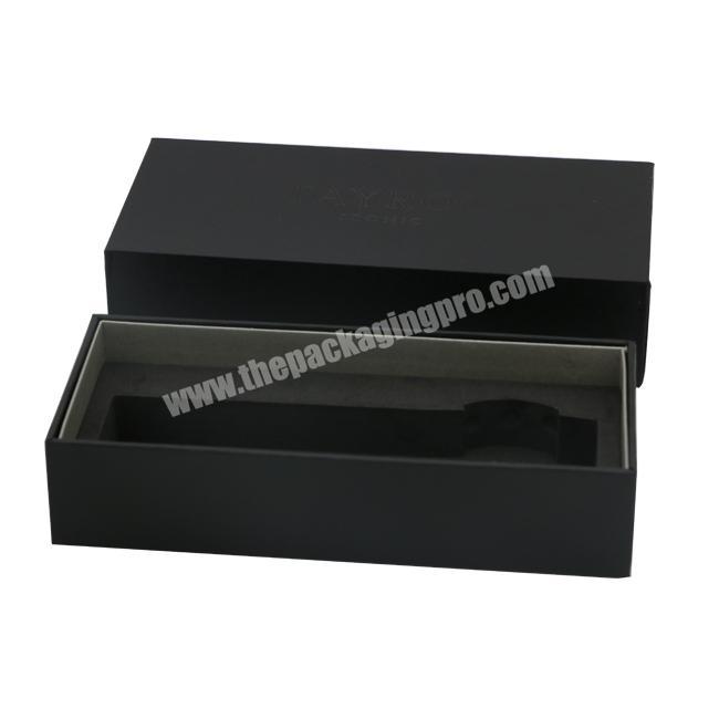 black custom logo luxury branded leather wood watch display box