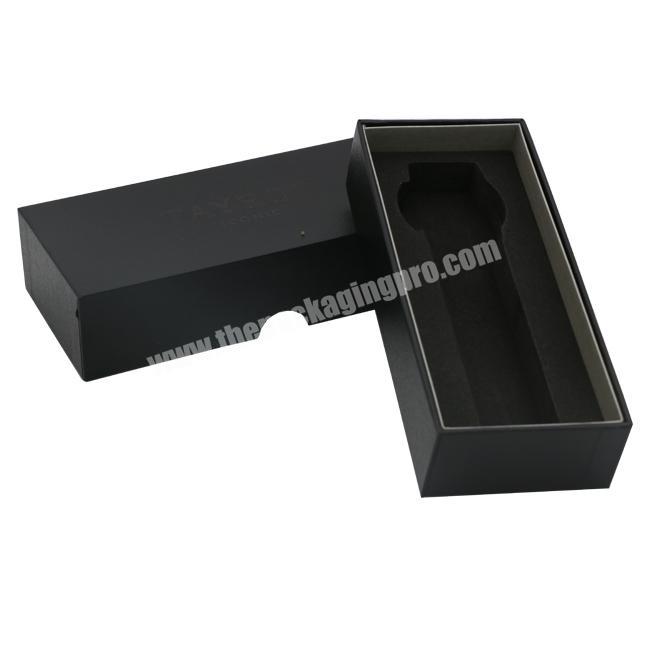 black fancy cardboard oem custom logo watch packaging box luxury black gift card box