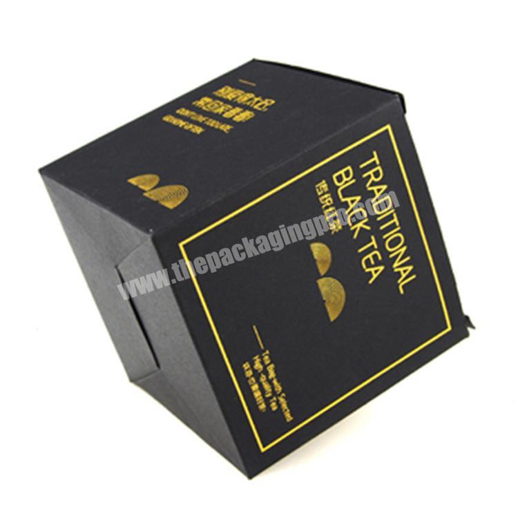 black paperboard box cheap paper box tea packaging box
